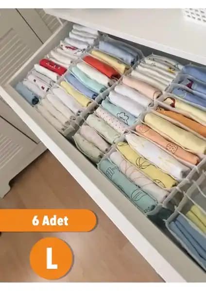 Serstil 6'lı Büyük 8 Gözlü Çekmece Düzenleyici Seti Ev ve Ofis Organizasyonu İçin Uygun