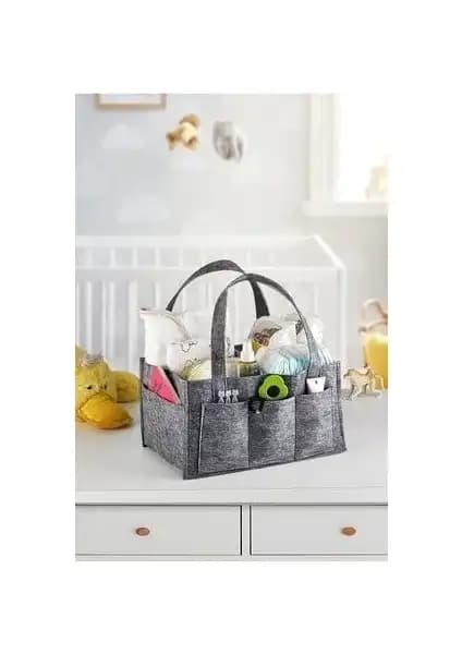 Serstil Keçe Anne Bebek Bakım Çantası Düzenleyici Siyah - Hafif ve Dayanıklı Organizer