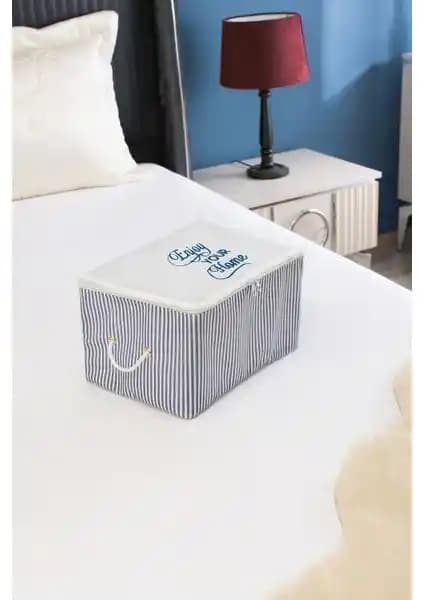 Serstil Mini Boy Baskı Detaylı Mavi Çizgili Hurç ile Şık ve Fonksiyonel Depolama Çözümü