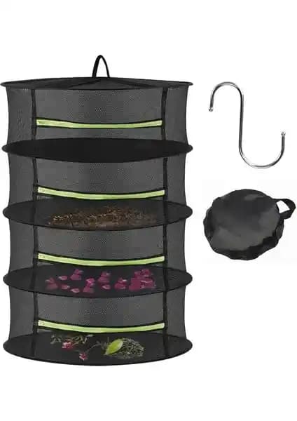 Servisi Masterr 4 Seviyeli Bitki Kurutma Filesi Siyah Çok Fonksiyonlu ve Pratik Kullanım