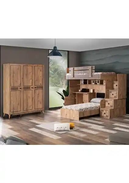 Setay Natural Ranza Karyola ve Çalışma Masası Takımı Modern ve Çok Fonksiyonlu Tasarım