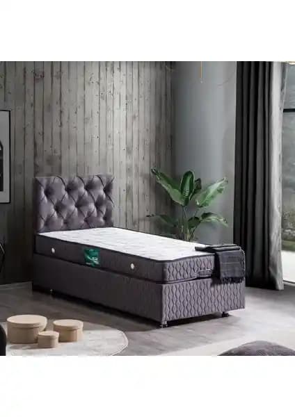 Setay Vita Tek Kişilik Baza Başlık Comfort Yatak Seti Antrasit Gri Modern ve Dayanıklı Tasarım