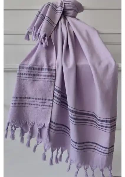 Sevim Tek Yüzlü Pamuk Havlu Peştemal Lila Renkli Modern Tasarım ve Yüksek Su Emiciliği ile Öne Çıkıyor