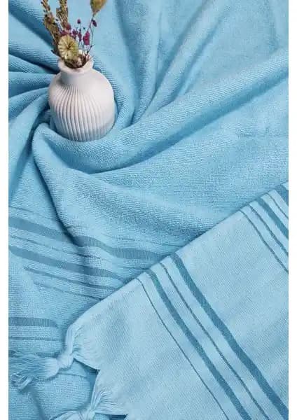 Sevim Tek Yüzlü Pamuk Havlu Peştemal Turkuaz Şıklık ve İşlevsellik Bir Arada