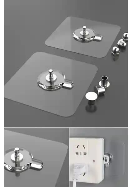 Sezen Kozmetik 4 Adet Kendinden Yapışkanlı Duvar Kancaları Pratik ve Estetik Çözüm