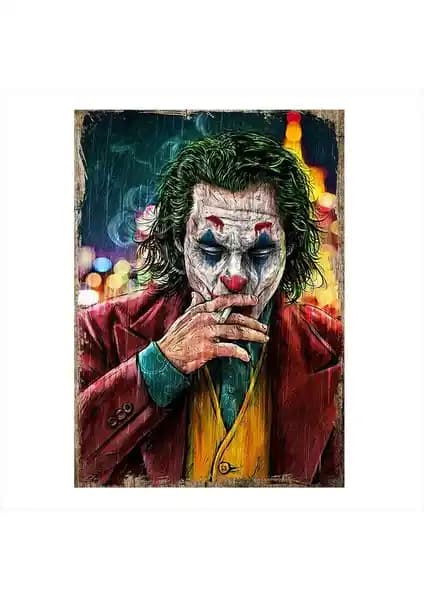 Sigara İçen Joker Desenli MDF Tablo Modern Mekanlar İçin Şık ve Dayanıklı Dekorasyon Seçeneği