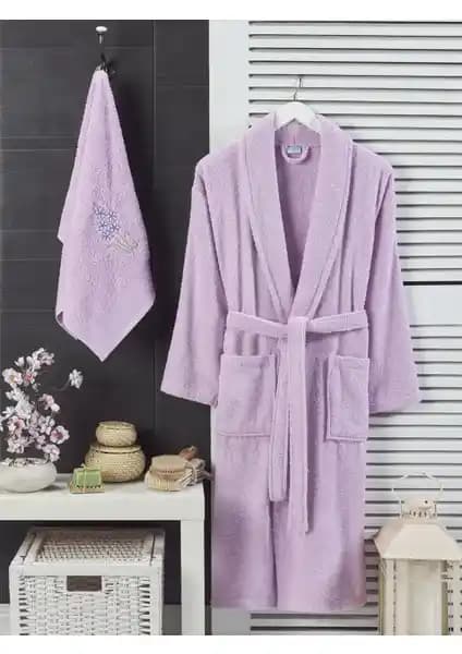 Şilay Home Leylak Bornoz ve Havlu 2'li Seti Konfor ve Şıklık Sunar