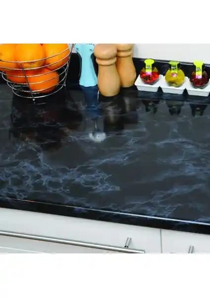 Siyah Mermer Desen Kendinden Yapışkanlı Folyo ile Modern ve Pratik Dekorasyon Çözümleri