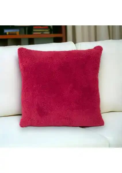 Sk Home Çift Taraflı Kuğu Peluş Teddy Puffy Polar Dekoratif Kırlent Kılıfı 43x43 cm