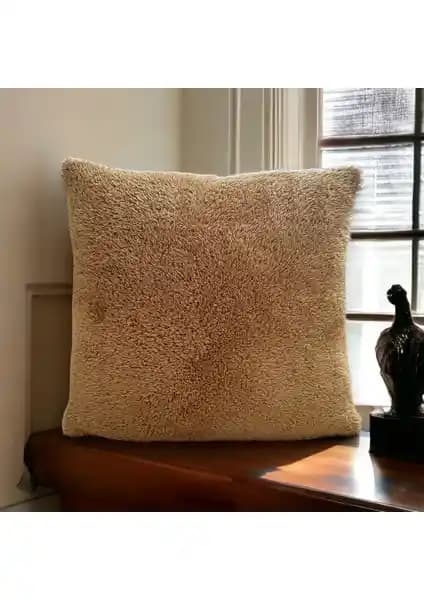 Sk Home Çift Taraflı Peluş Kırlent Kılıfı 43x43 cm Sıcak ve Şık Ev Dekorasyonu İçin
