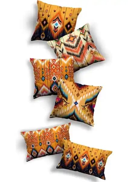 Sk Home Özel Tasarım Premium Dekoratif 6'lı Kırlent Kılıfı Seti - Şık ve Dayanıklı Ev Dekorasyonu