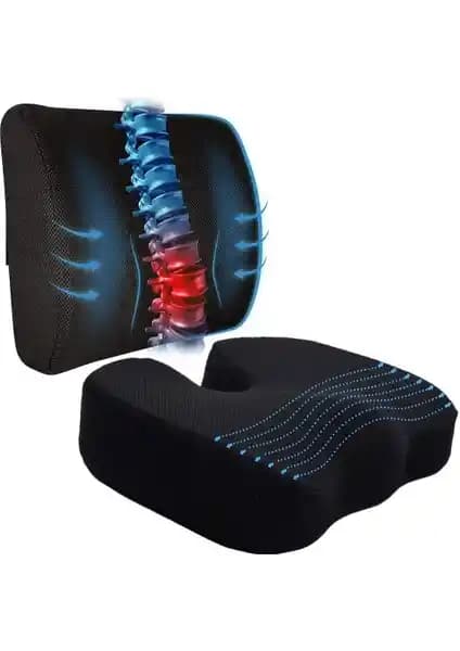 Sogex Visco Cocix Oturma Minderi ve Bel Sırt Destek Seti Sağlıklı Oturma Çözümü