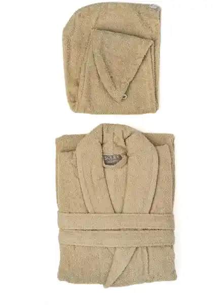 Soley Mayda %100 Pamuklu Kadın Bornoz ve Saç Bonesi Seti - Yüksek Kalite ve Konfor