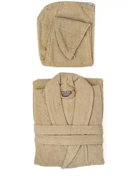 Soley Mayda %100 Pamuklu Kadın Bornoz ve Saç Bonesi Seti - Yüksek Kalite ve Konfor