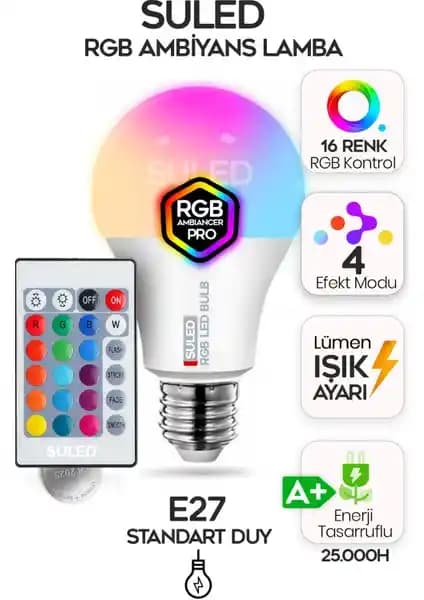 Suled RGB LED Ampül: Enerji Tasarruflu ve Çok Renkli Atmosfer Aydınlatma Çözümü