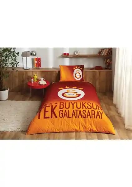 Taç Galatasaray 4 Yıllızlı Tek Kişilik Pamuk Yatak Örtüsü Şık ve Dayanıklı Tasarım