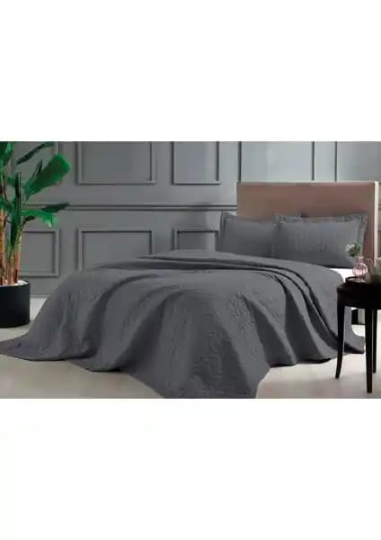 Taç Glory Antrasit Tek Kişilik Yatak Örtüsü Seti Modern ve Dayanıklı Tasarım
