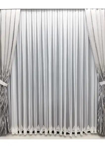 Taç Issa Prede Grek Tül Nakışlı Sık Pile Perde: Estetik ve Dayanıklılığın Buluşması