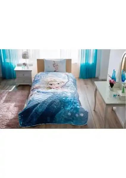 Taç Lisanslı Frozen Glitter Yatak Örtüsü Seti Çocuklar İçin Konforlu ve Estetik Uyku Deneyimi