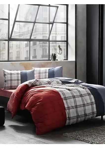 Taç Tek Kişilik Genç Modası Ranforce Nevresim Takımı Kırmızı Modern ve Şık Tasarım