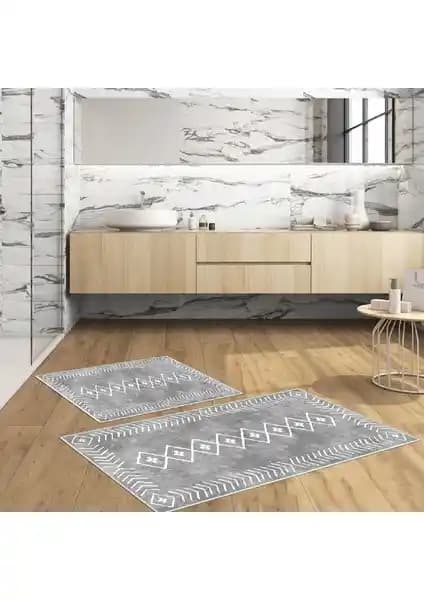 Talia Home Kaymaz Tabanlı Banyo Halısı ve Klozet Takımı: Estetik ve Güvenli Kullanım İçin Idealdir