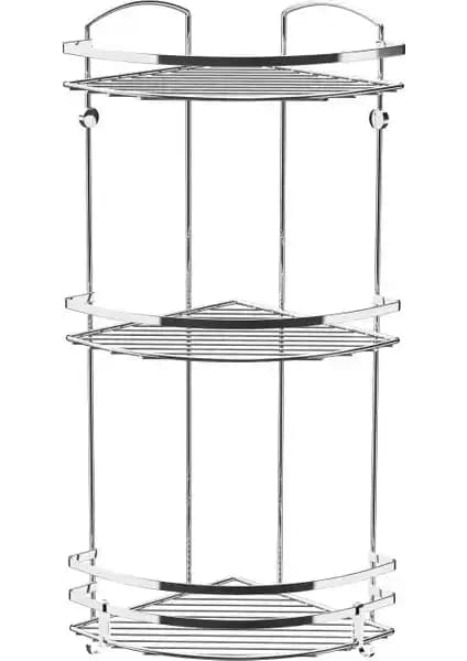 Tekno-tel 3 Katlı Banyo Köşe Rafı: Modern ve Dayanıklı Banyo Düzenleme Çözümü