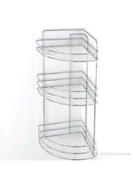 Tekno-tel 3 Katlı Krom Banyo Rafı BK053 Modern ve Dayanıklı Tasarım