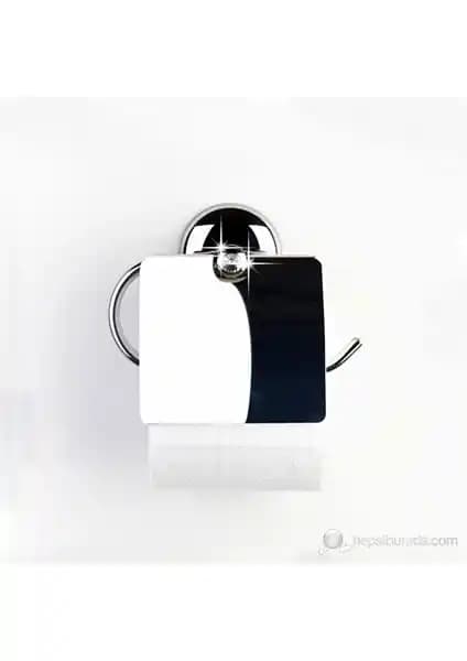 Tekno-tel MG191 taşlı ve kapaklı metal tuvalet kağıtlığı modern banyolar için uygun