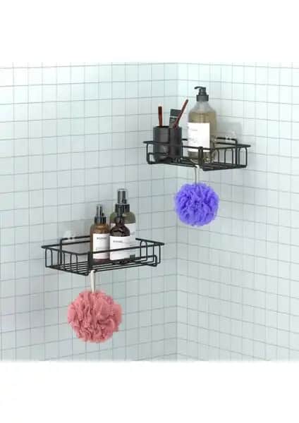 Teknotel Yapışkanlı Kancalı Banyo Rafı Modern ve Pratik Tasarım Çözümleri