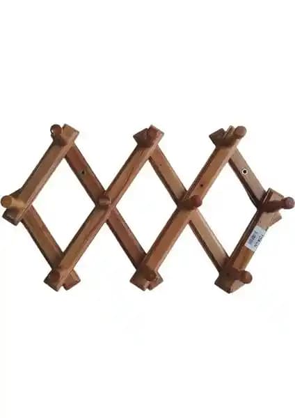 Torun Ahşap 10 Topuzlu Akordiyon Askı: Estetik ve Dayanıklı Duvar Askısı