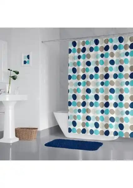 Tropik Home Renkli Noktalı Banyo Perdesi Modern ve Dayanıklı Tasarımıyla Dekorasyonunuza Renk Katıyor
