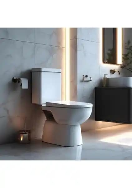 Turavit Alize Kanallı Alttan Çıkışlı Klozet ve Rezervuar Modern Banyo Çözümü