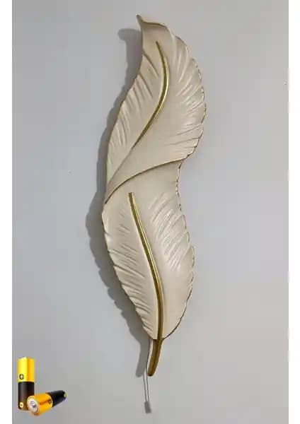 Tüy Aplik LEDli Pilli Dekoratif Duvar Aydınlatma Modern ve Şık Tasarım Çözümü