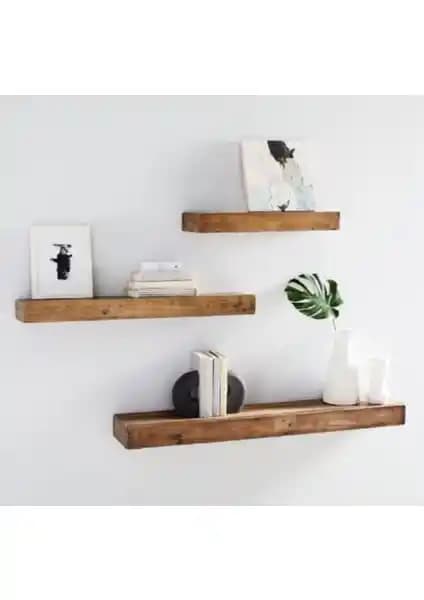 Umut Park Ahşap Çok Amaçlı 3'lü Duvar Rafı: Şık ve Fonksiyonel Tasarım Seçenekleri