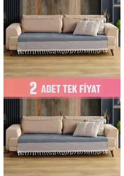 Vagonik Sofia Oturma Alanını Örten 2 Adet Pamuk Koltuk Örtüsü Çevre Dostu ve Estetik Tasarım