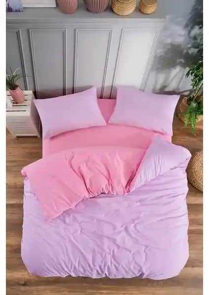 Valezium Pembe - Lila Çift Kişilik Nevresim Takımı: Estetik ve Konforun Buluşması