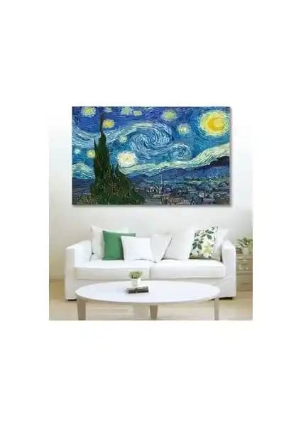 Van Gogh Yıldızlı Gece Temalı Duvar Kanvas Tablo ile Sanat ve Dekorasyonun Şık Buluşması