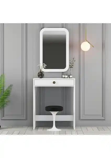 Variant Mobilya Lizbon Mini Makyaj Masası Beyaz Modern Tasarım ve Fonksiyonellik