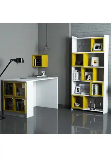 Variant Mobilya Variant Box Çalışma Masası ve Kitaplık Takımı Modern ve Fonksiyonel Tasarım