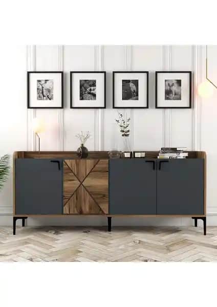 Variant Venedik Konsol Ceviz Antrasit Modern ve Dayanıklı İç Mekan Mobilyası