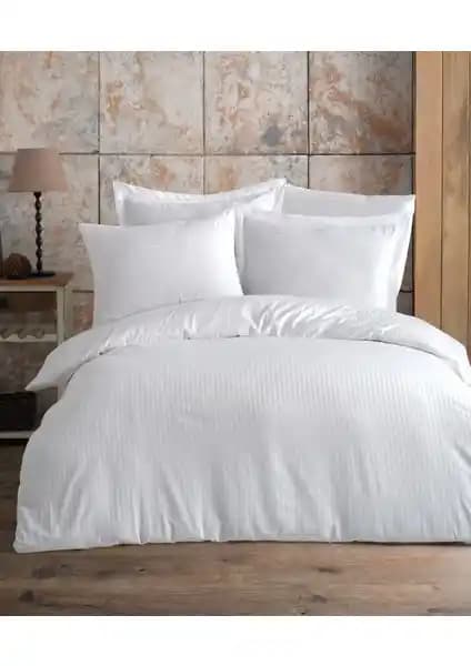 Varol Pamuk Saten Battal Boy Nevresim Takımı Beyaz Geniş Yataklar İçin Şık ve Dayanıklı Tasarım