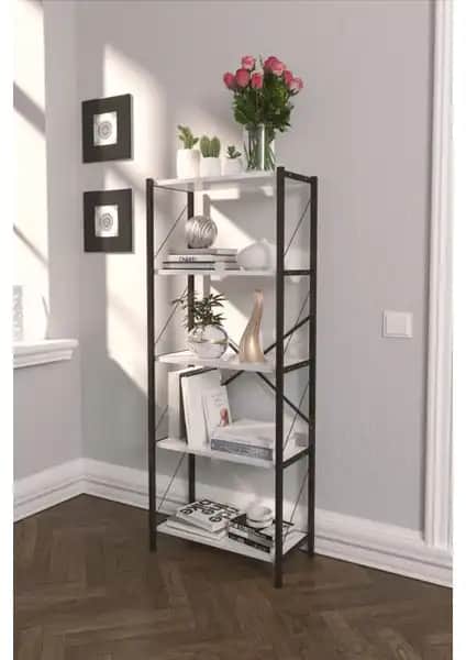 VayLife Dekoratif 5 Raflı Kitaplık Modern Tasarım ve Fonksiyonellik Özellikleri