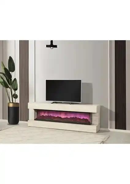 Vinmob Ritim Şömineli TV Ünitesi: Modern ve Fonksiyonel Tasarım ile Ev Dekorasyonunu Zenginleştirir