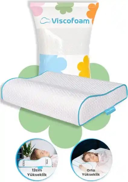 Viscofoam Yüksek Boyun Destekli Ortopedik Yastık: Ergonomik ve Sağlıklı Uyku Çözümü