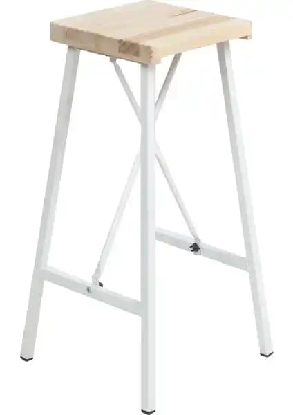 Weblonya Beyaz Metal Profilli Bar Sandalyesi Modern Tasarım ve Dayanıklılık Özellikleri