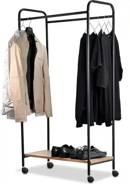 Weblonya Tekerlekli Askılık Ayaklı Elbise Askısı Modern ve Fonksiyonel Tasarım