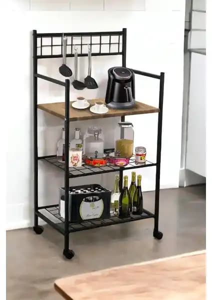 Weblonya Tekerlekli Bango Mutfak Rafı Çok Amaçlı Depolama Çözümü 5420