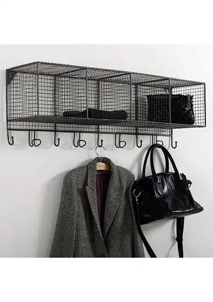 Wess Dizayn 9 Kancalı Metal Duvar Askılığı Endüstriyel Tasarım ve Dayanıklılık Sunar