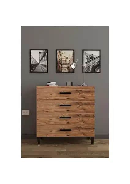 Wood House Melodi Çam Şifonyer: Modern Tasarım ve Fonksiyonellik Bir Arada