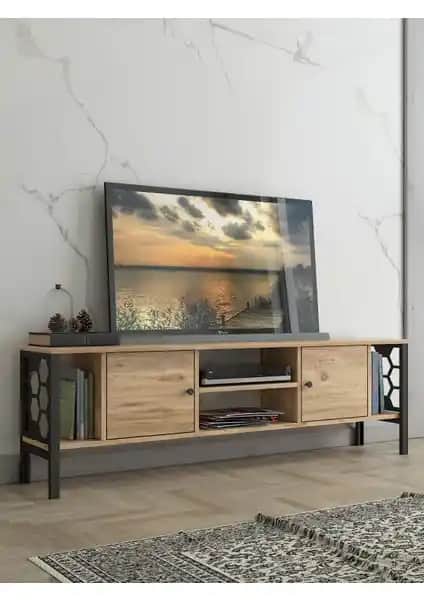 Wood'n Love Asena 160 cm Metal Ayaklı TV Ünitesi, dayanıklı ve şık tasarım özellikleriyle
